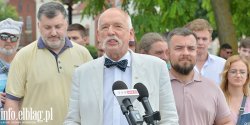 Liderzy Konfederacji w Elblgu. Janusz Korwin-Mikke: Bardzo dobrze, e przekop jest, tylko pamitajmy o kosztach