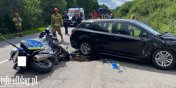 Wypadek na Mazurskiej. Policyjny motocykl zderzy si z osobow toyot (aktualizacja: policjant w szpitalu)