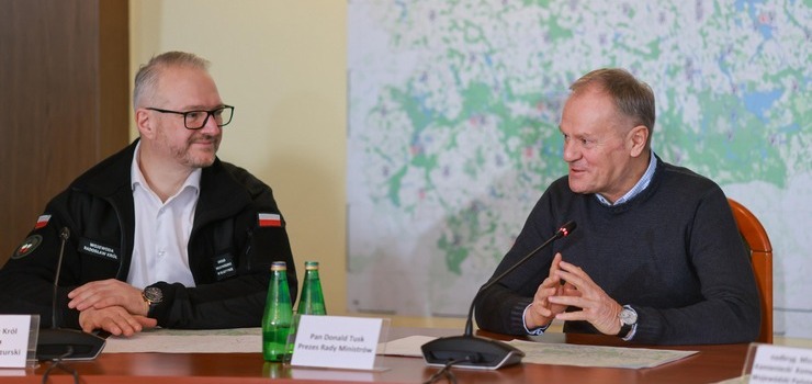 Premier Donald Tusk odwiedzi� Elbl�g. Odprawa w zwi�zku z trudn� sytuacj� pogodow�