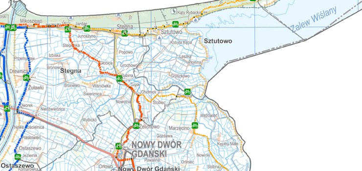 Zobacz jak przebiegnie ścieżka rowerowa na terenie Żuław i Mierzei