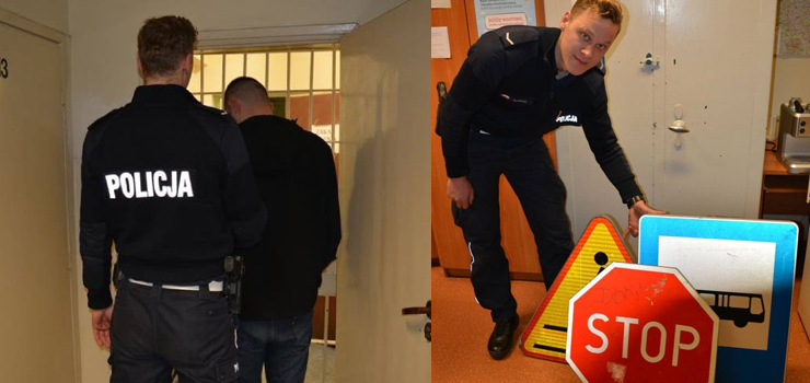 Ukradli znaki drogowe w Stegnie. Wpadli z narkotykami w Sztutowie