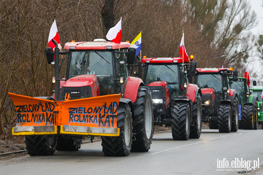 Elblg: Rolnicy protestuj na obwodnicy. Kilkaset maszyn zablokowao drog S7, fot. 4