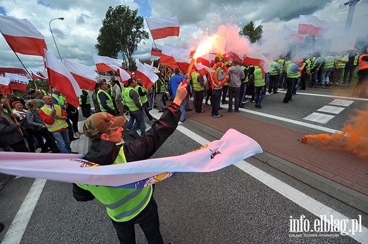 Blokada drogi krajowej nr 7 w Kiezmarku. Protest rybakw, fot. 29