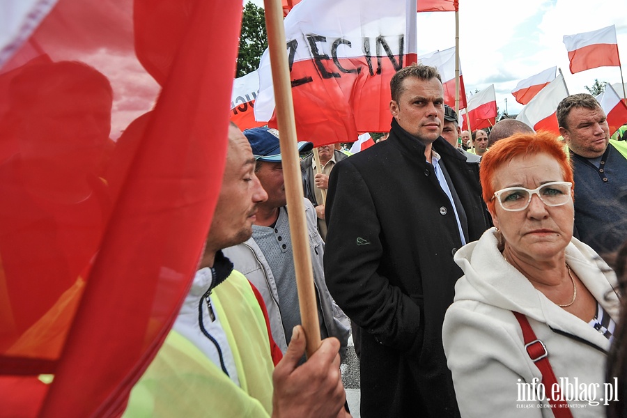 Blokada drogi krajowej nr 7 w Kiezmarku. Protest rybakw, fot. 33