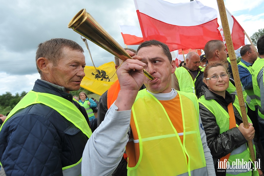 Blokada drogi krajowej nr 7 w Kiezmarku. Protest rybakw, fot. 36