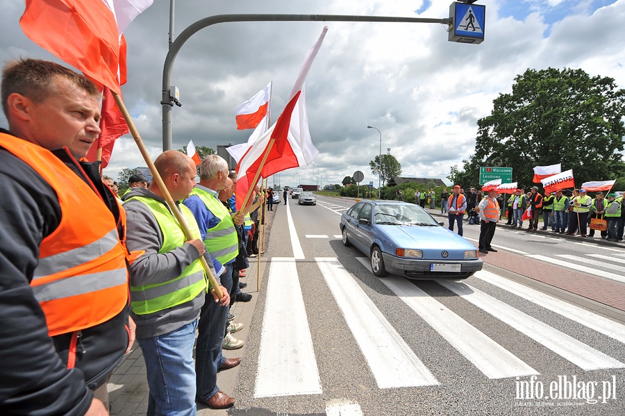 Blokada drogi krajowej nr 7 w Kiezmarku. Protest rybakw, fot. 41